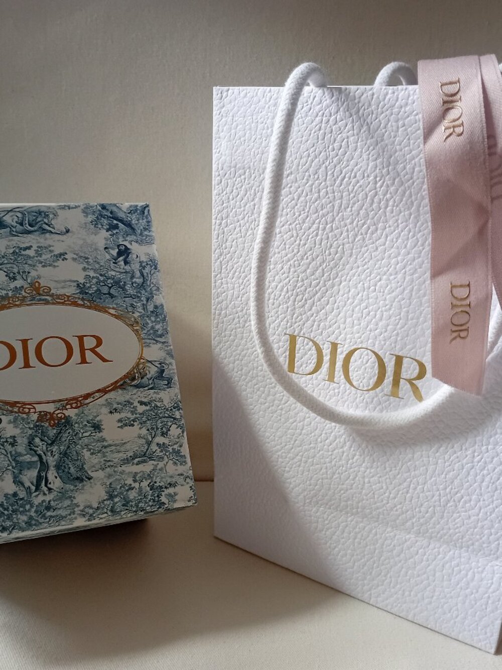 Dior Empty Gift Box & Bag With Ribbon